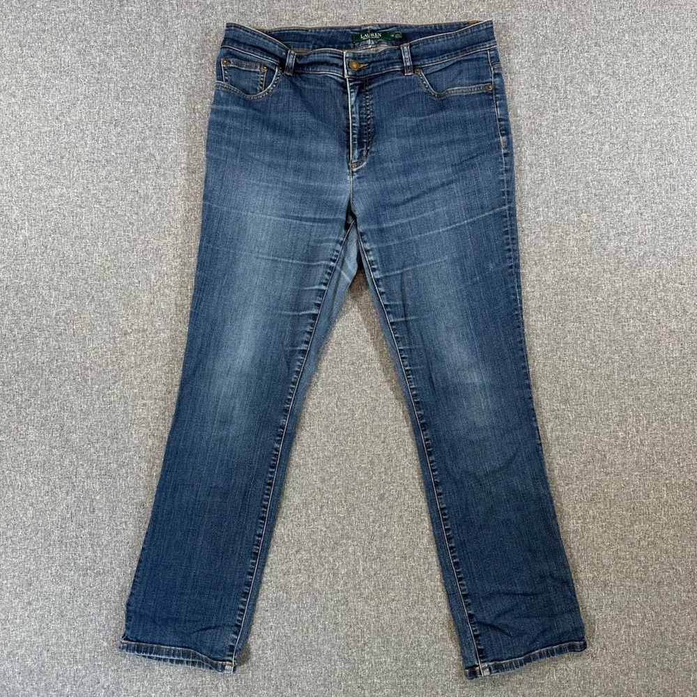 Lauren Ralph Lauren Jeans Womens 12 Straight Leg Blue Denim Mid Rise